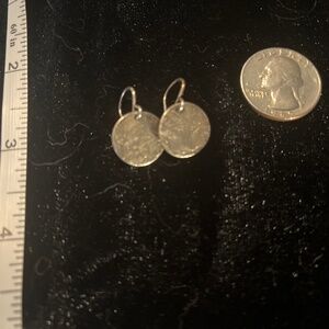 Floral etched sterling silver earrings